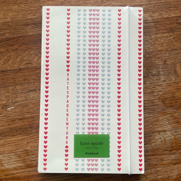 NEW Kate Spade Heart Pinstripe Take Note Large Notebook - Picture 1 of 4
